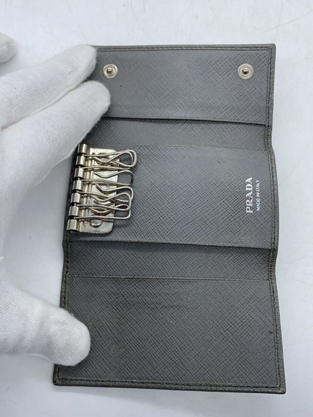 Prada Key Case Wallet Gray - Picture 4 of 5